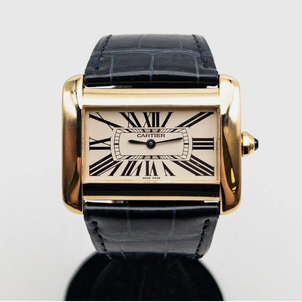 38mm 18k Yellow Gold Ladies Cartier RARE Divan Watch